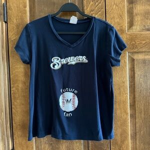 Soft As A Grape "Milwaukee Brewers" Maternity Top - Women's Size Large
